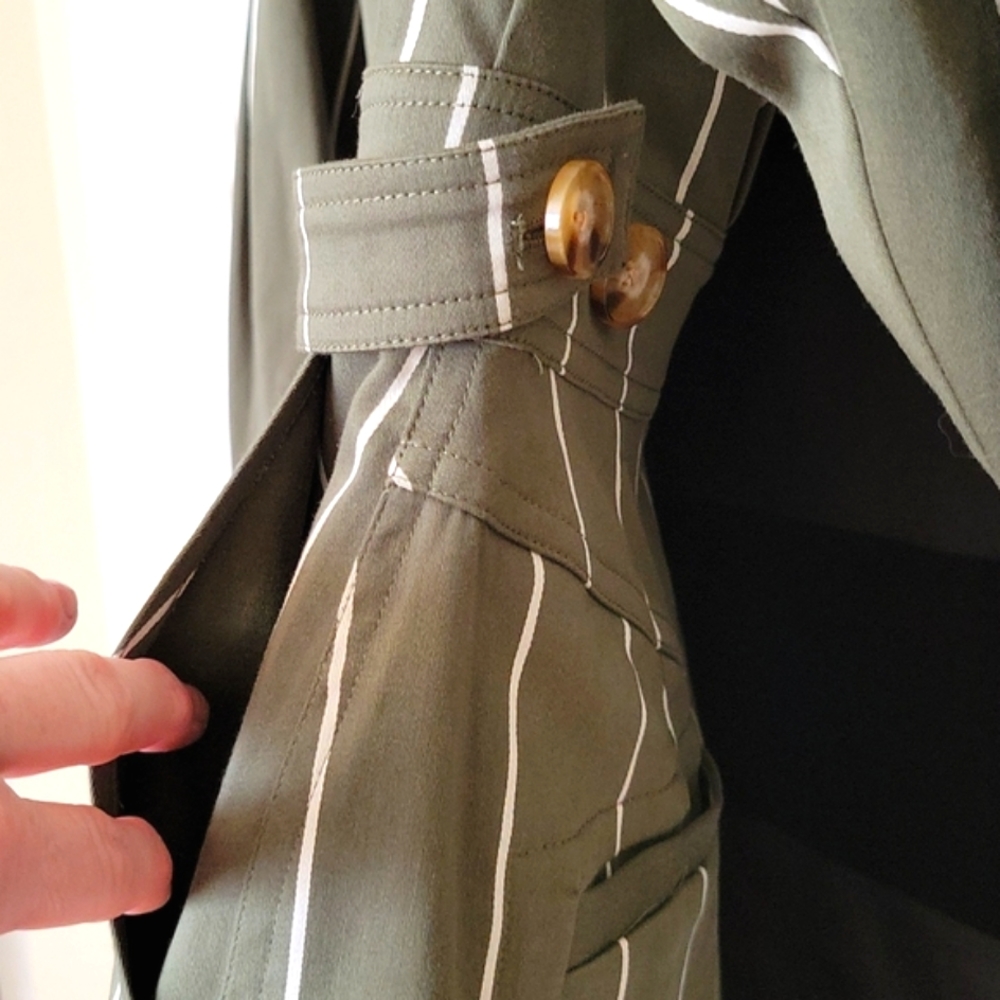 NWT Derek Lam 10 Crosby Loden Military Green Olive Utility Dress - Picture 12 of 12